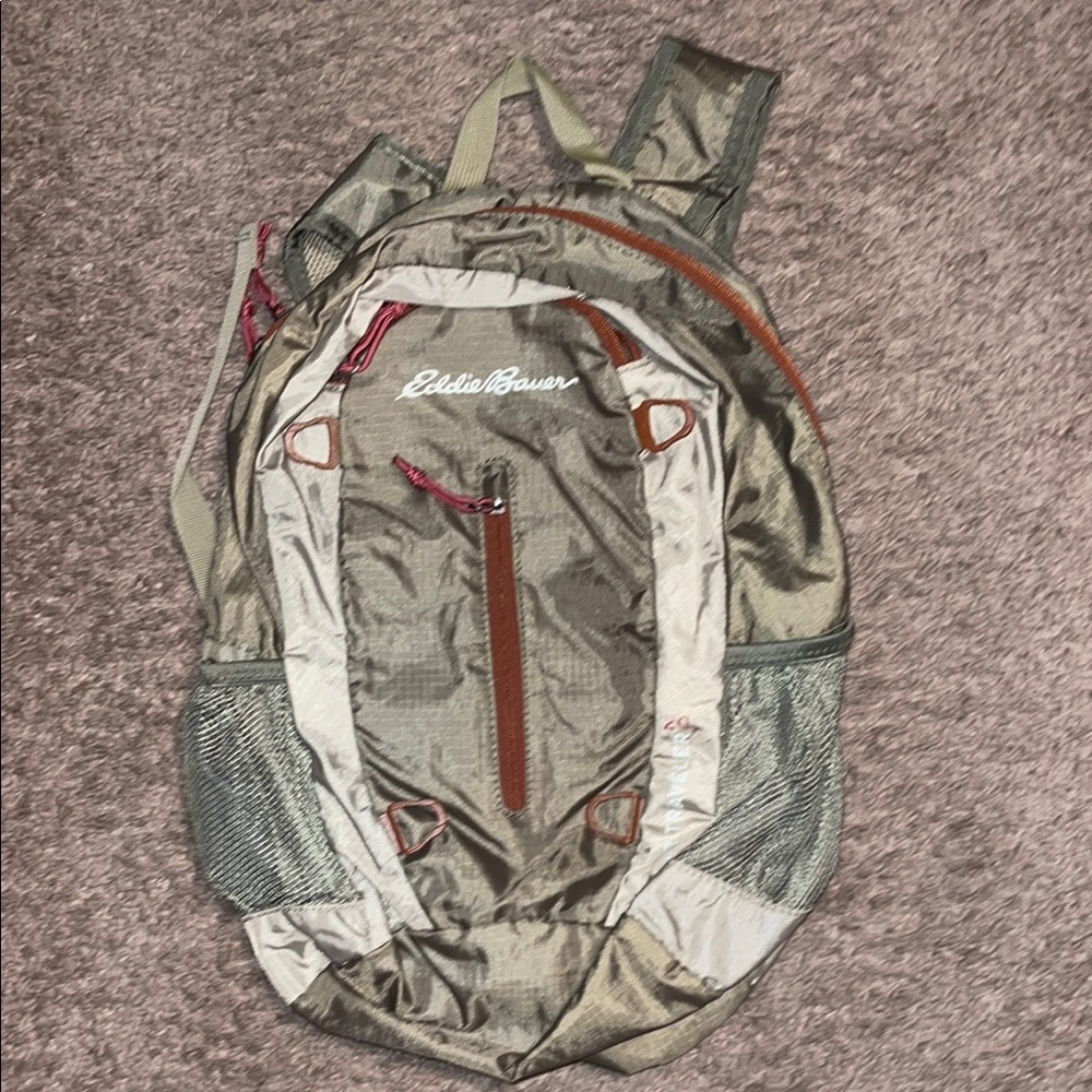 Eddie Bauer Green and Brown Outdoor Backpack